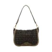 Sofia woven dark brown studs