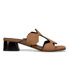 Cognac nubuck slides