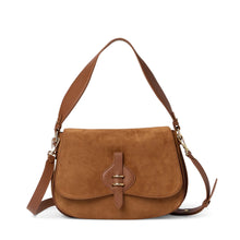 Large mavery duede bimaterial cognac