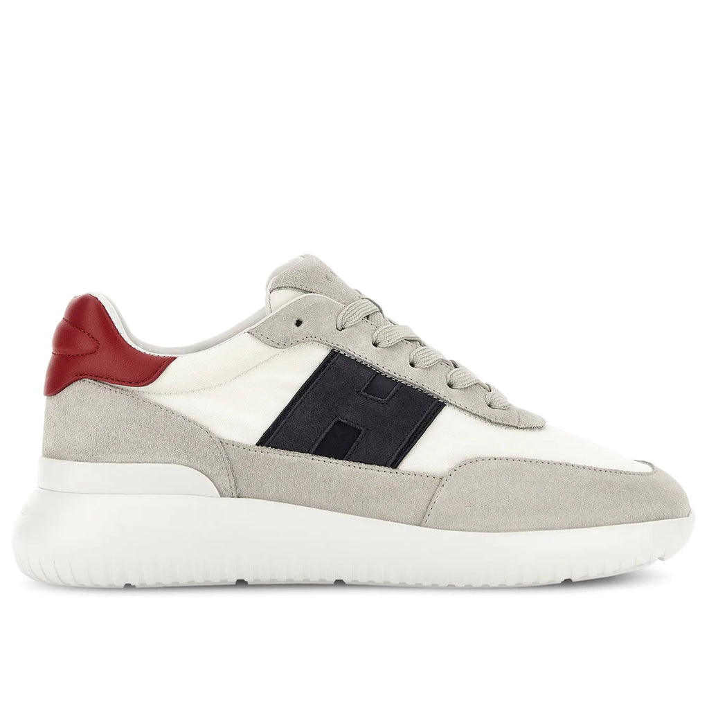 Hogan: Hogan Interactive³ men's sneakers in white, grey, blue and red suede and fabric