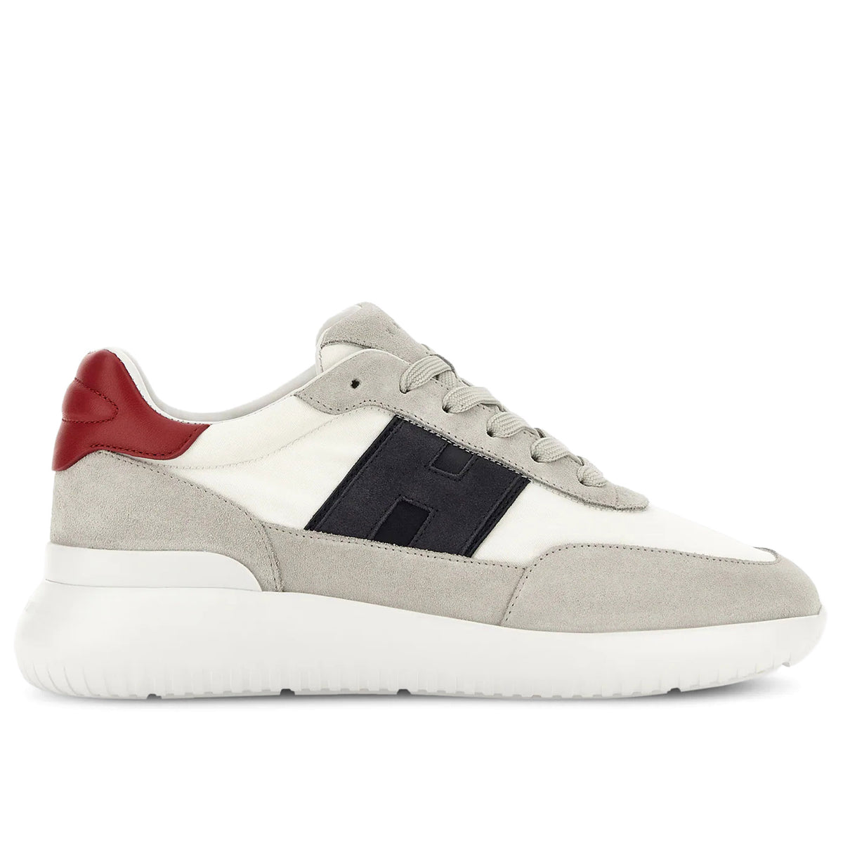 Hogan: Hogan Interactive³ men's sneakers in white, grey, blue and red suede and fabric