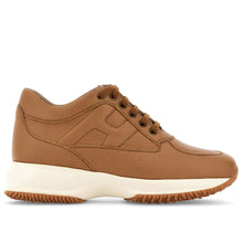 Women's Hogan Interactive sneakers in hammered leather in leather color