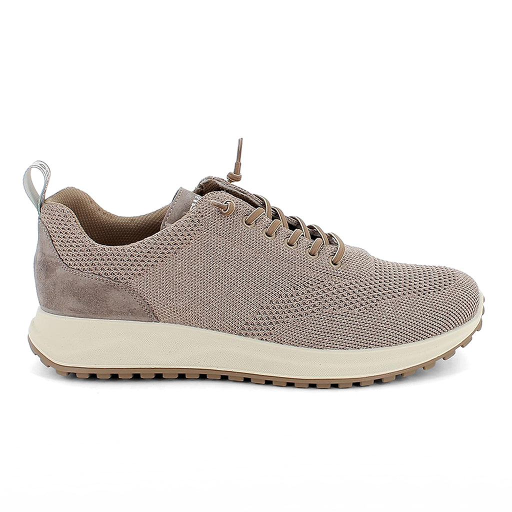 IGI&CO: Igi&Co Saronno men's sneakers in beige fabric with elastic laces