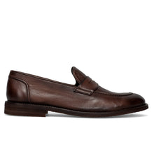 Unlined dark brown penny loafer