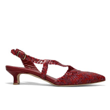 Red woven slingback