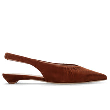 Slingback suede caramel