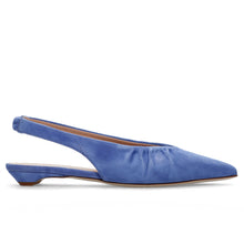 Napoleoni flat slingbacks in indigo blue suede