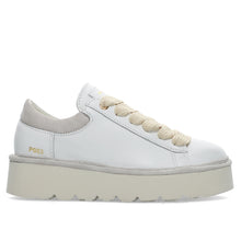 Women's lace-up platform shoes Panchic P003 Muse in white leather