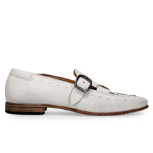 White buckle slip-on