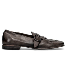 Taupe buckle slip-on