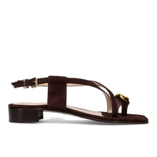 Brown suede flat ring