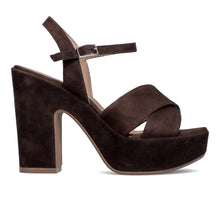 Dark brown suede platform