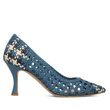 Braided summer blue shoe, 75mm heel