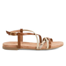 Gold leather flat straps