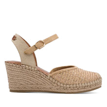Light gold rope wedge espadrilles