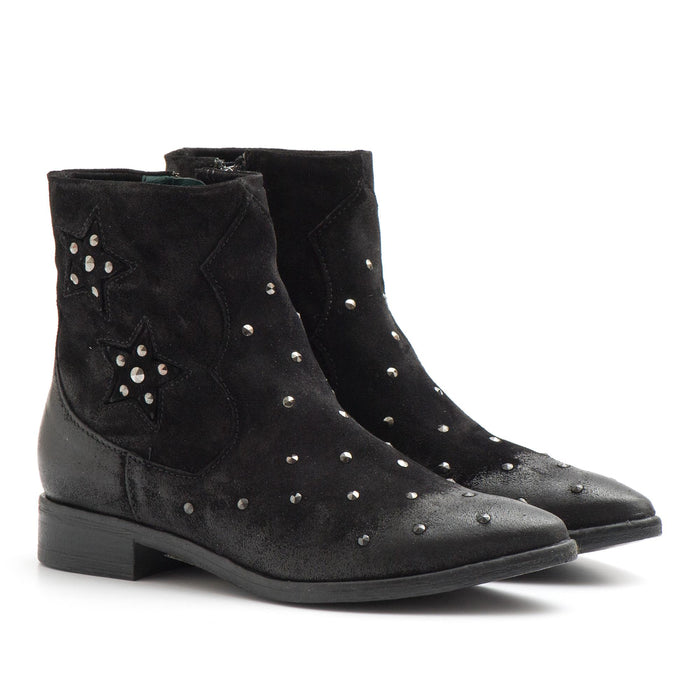 Play ankle boots in black suede with studs